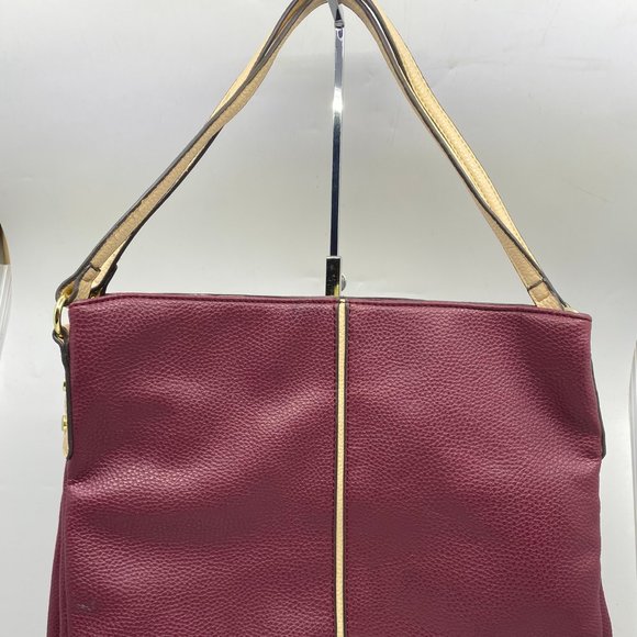 ANNE KLEIN Wine Red Faux Leather Shoulder Bag - Picture 2 of 10